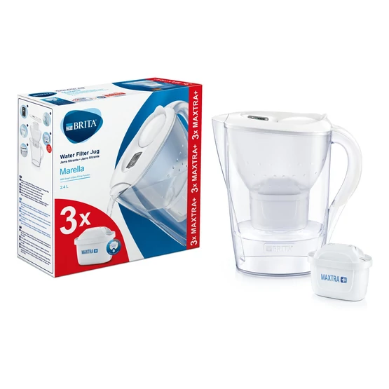 Brita Marella Cool White (2,4l)  vízszűrő kancsó induló csomag, 3 db szűrőbetéttel