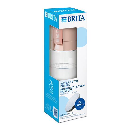 Brita Fill&Go Vital vízszűrő kulacs barack színben (600 ml)
