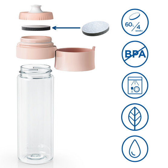 Brita Fill&Go Vital vízszűrő kulacs barack színben (600 ml)