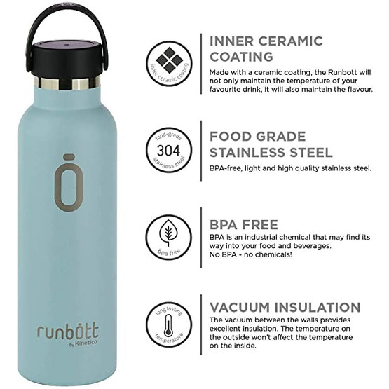 Runbott rozsdamentes thermokulacs kerámia bevonattal, oliva színben. (600 ml)