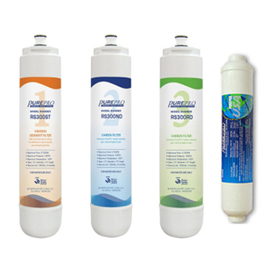 PurePro ERS 105/106 ozmózis víztisztító 4 db-os szűrőgarnitúra fertőtlenítő csomaggal PurePro ERS 105/106 ozmózis víztisztító 4 db-os szűrőgarnitúra fertőtlenítő csomaggal